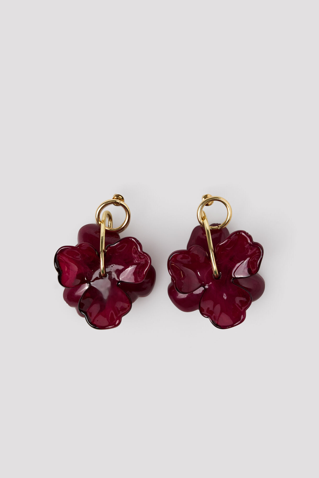 Cortefiel Brincos de argola com flor