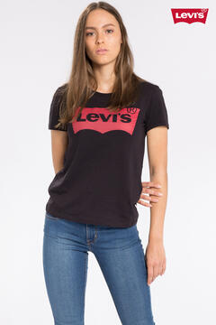 Cortefiel T-shirt Levi's® manga curta com logo Preto