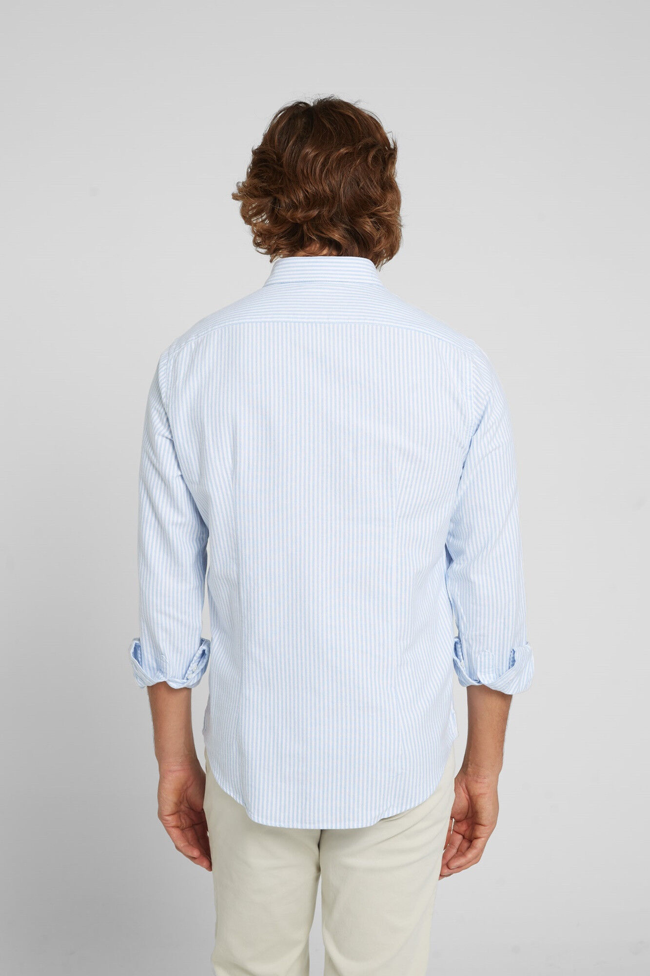 Silbon Camisa sport oxford warm raya media azul claro Azul