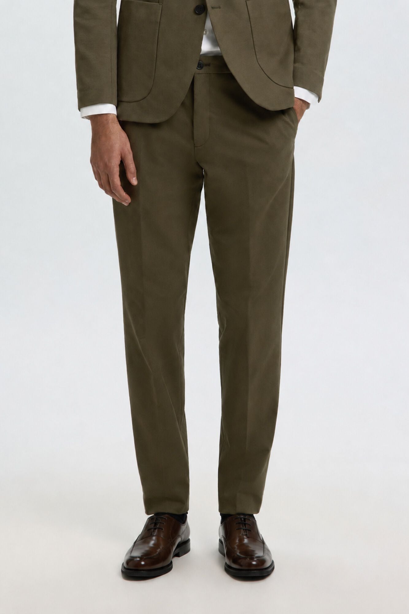 Selected Cal&ccedil;a formal Slim Fit Verde