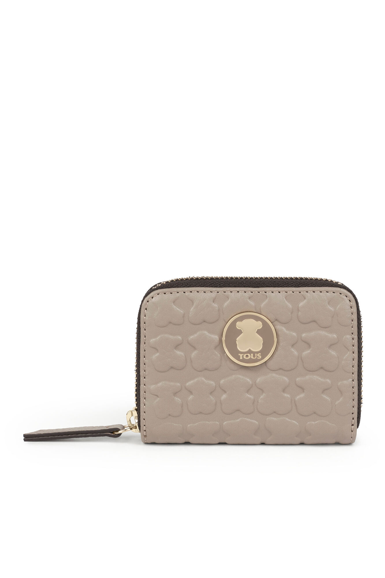 Tous Sherton medium taupe leather purse Beige