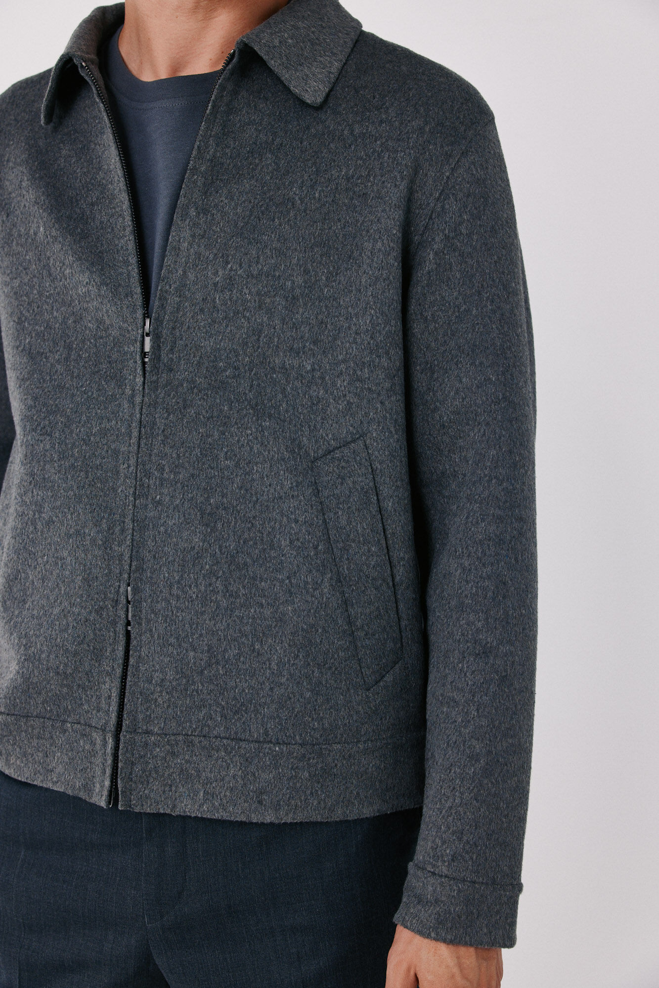 Cortefiel Wool blend jacket Dark grey