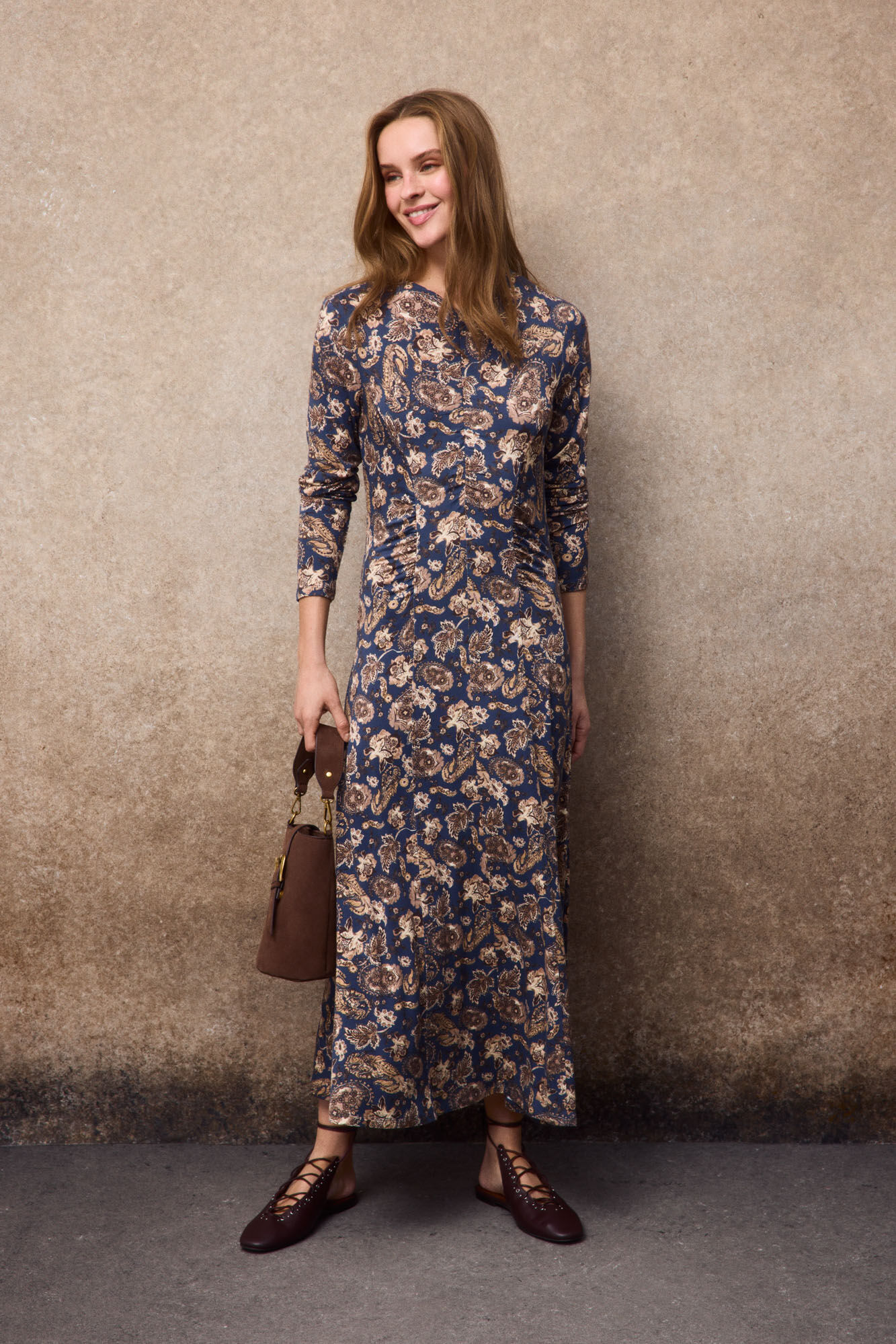 Slowlove Vestido estampado frunces