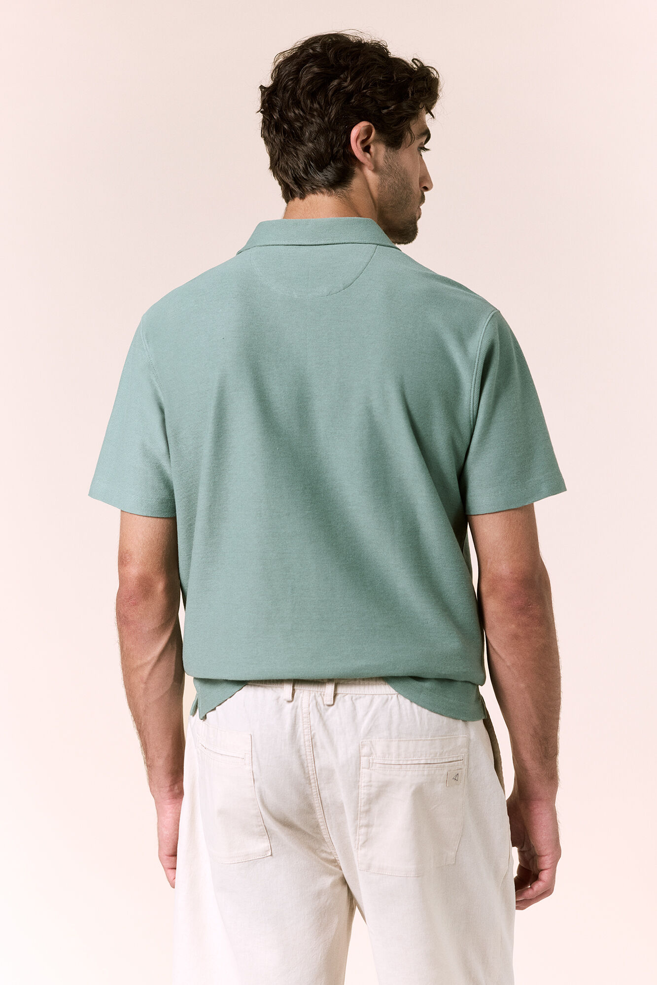 OOTO Polo piqu&eacute; cuello en V Verde