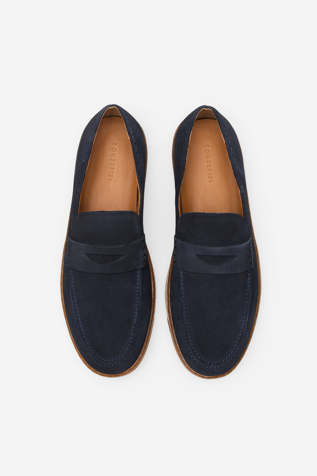 Cortefiel Leather loafer Navy