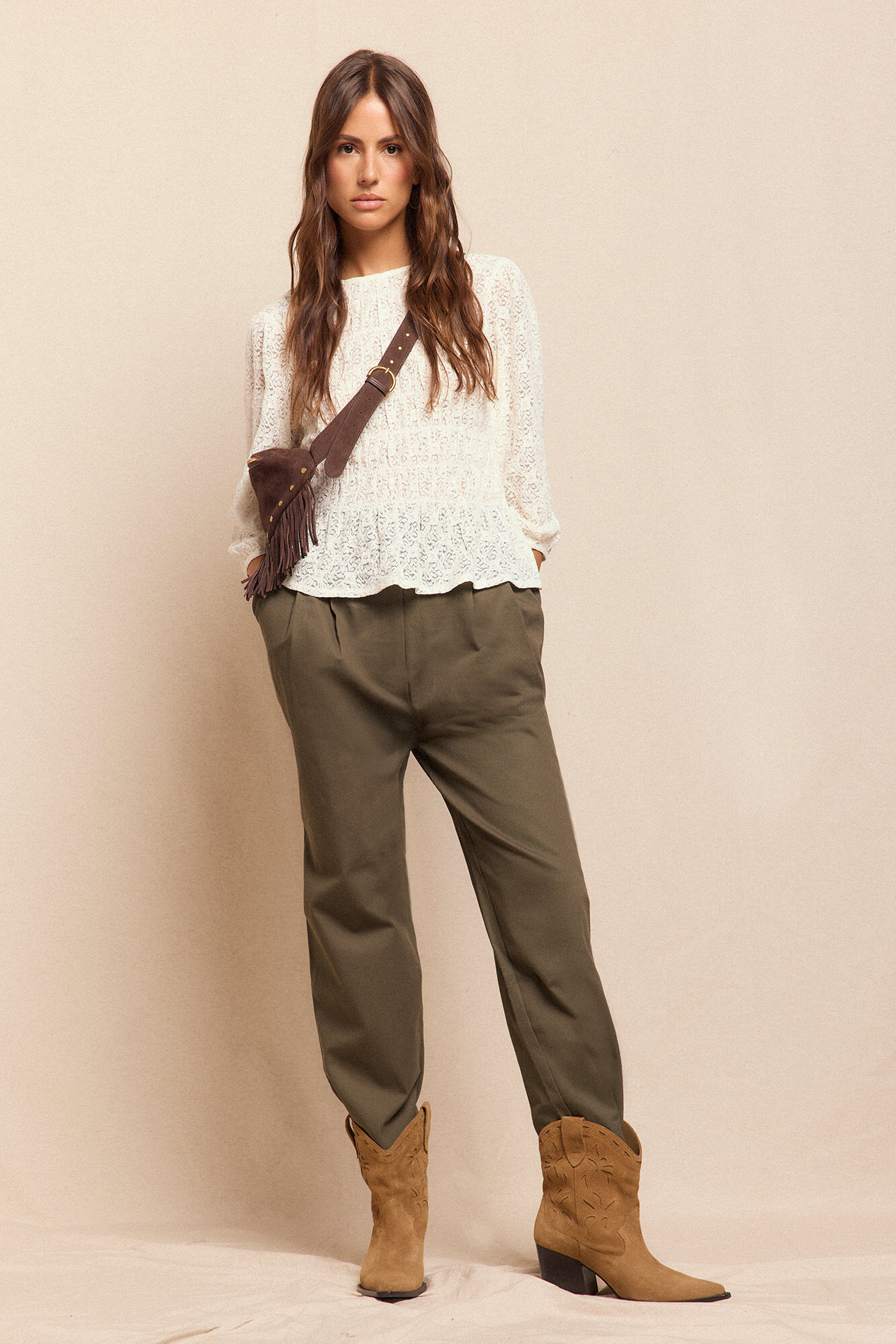 Slowlove Top estampado franzido