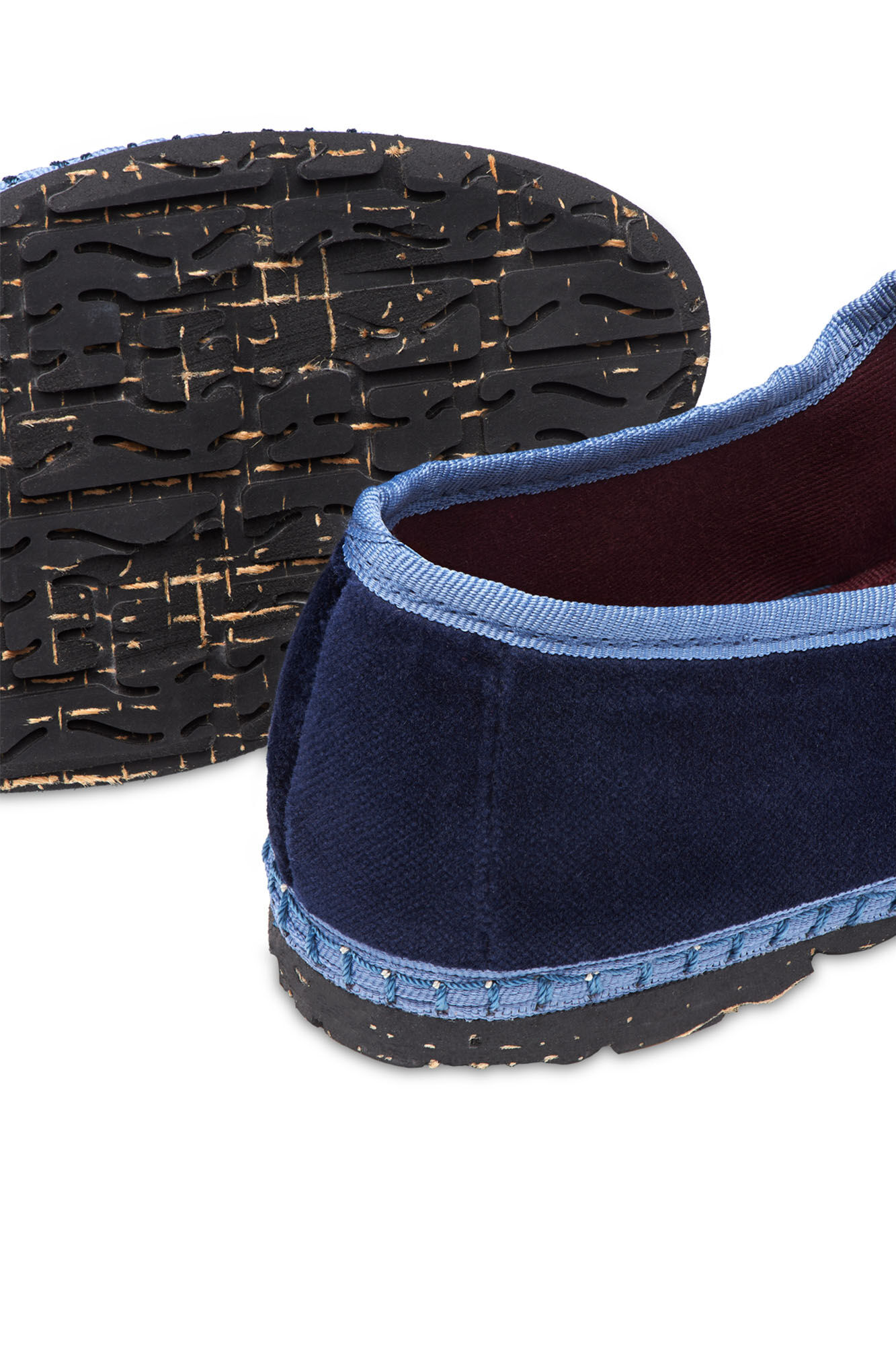 Flabelus Veludo Mary Janes Azul