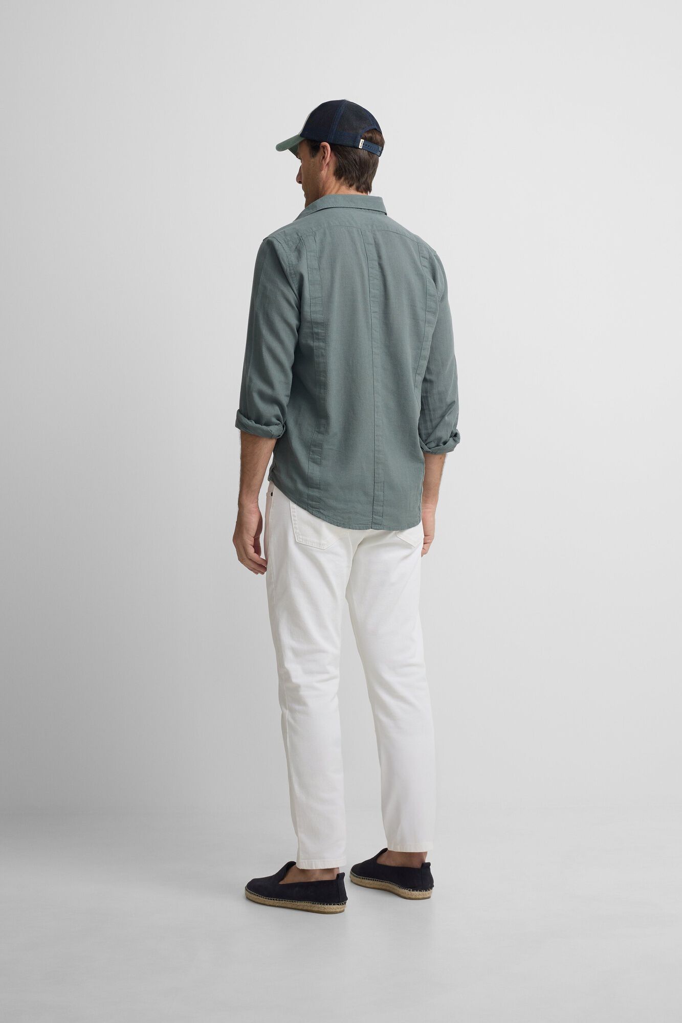 Silbon Camisa sport em linho Verde