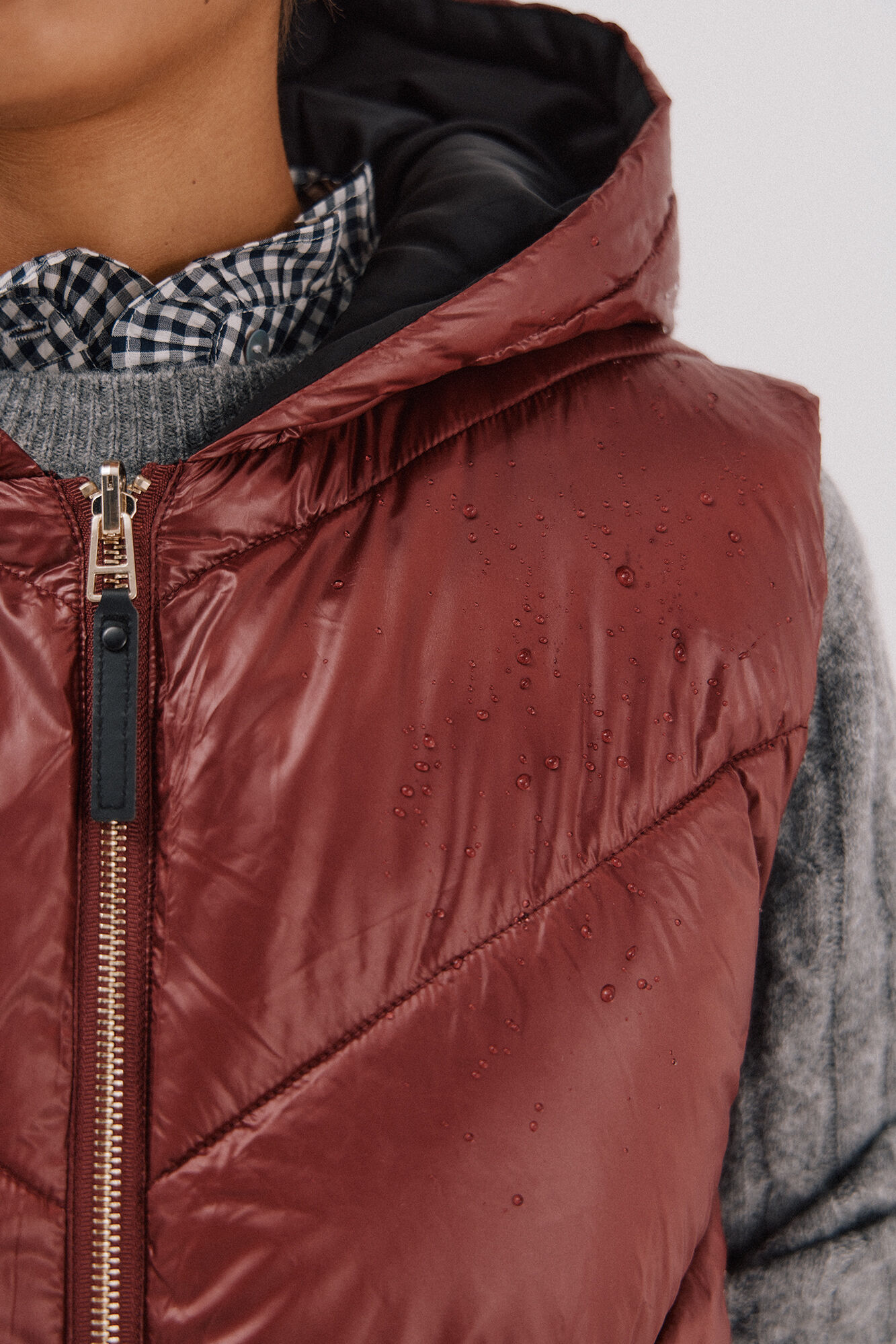 Cortefiel Long reversible gilet Maroon