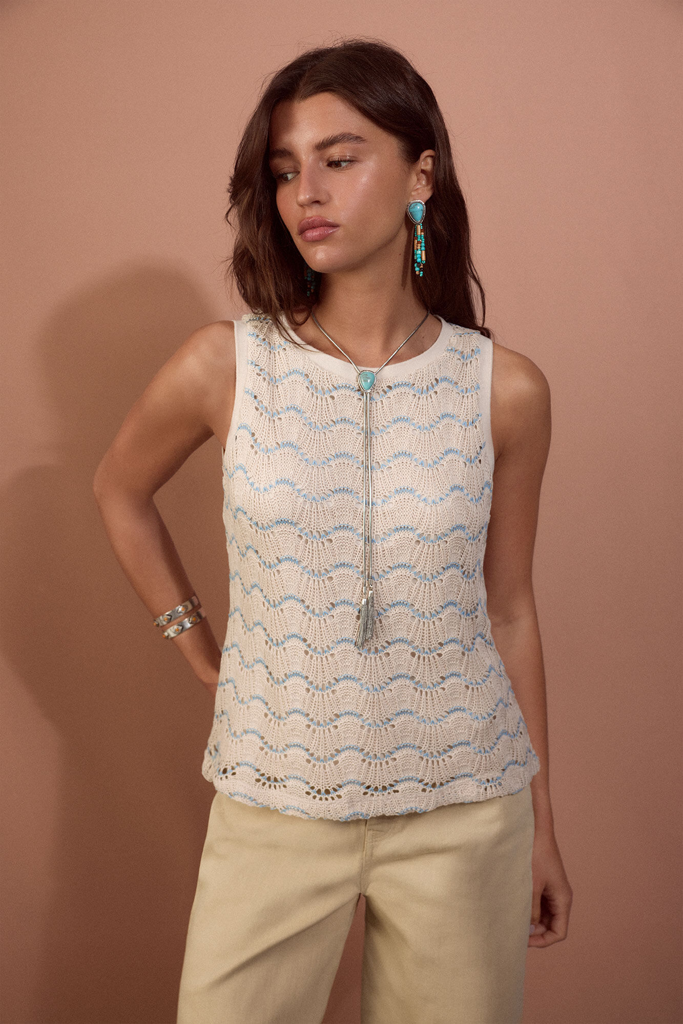 Slowlove Wavy basic top Yellow