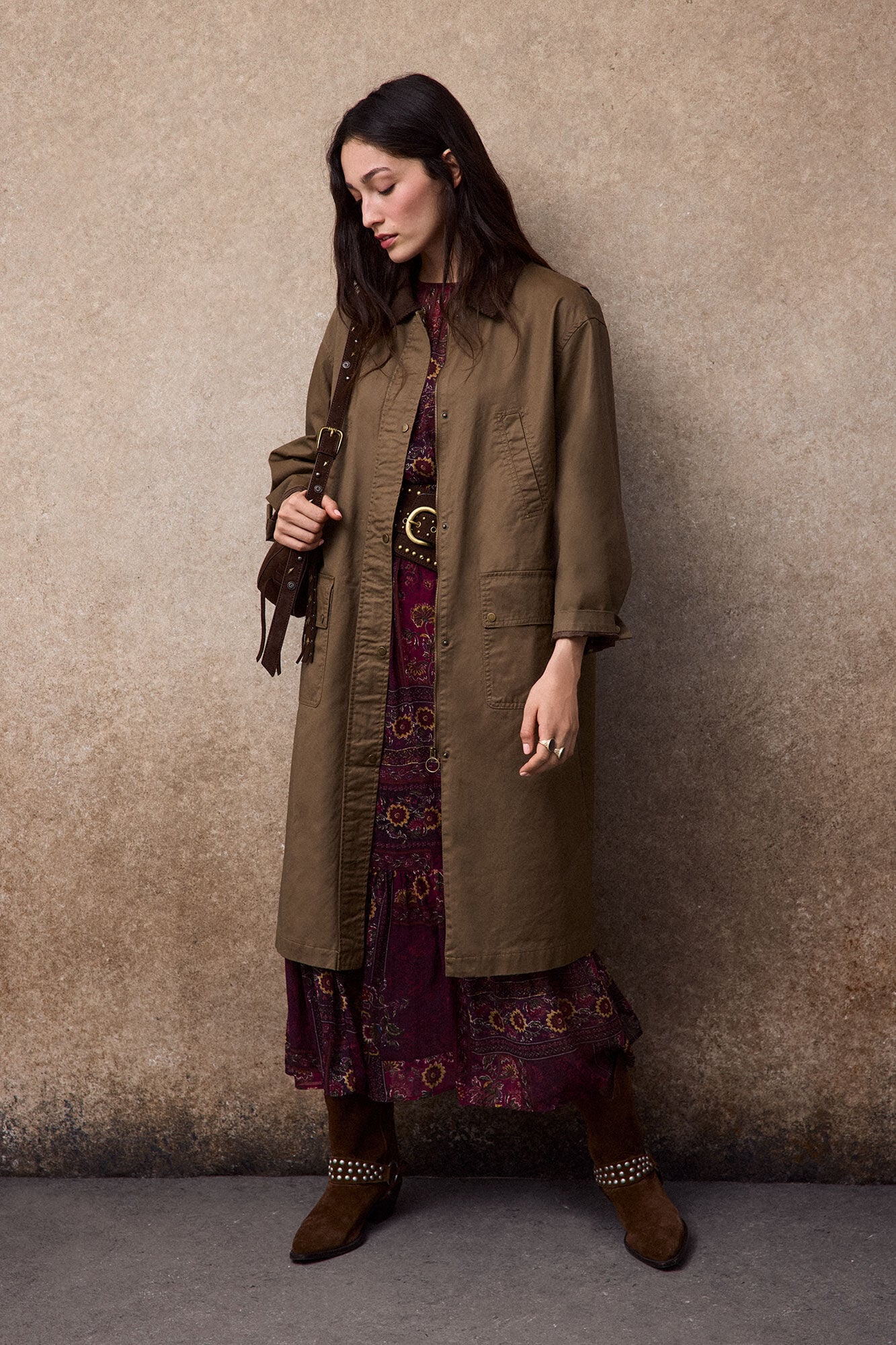 Slowlove Parka larga encerada