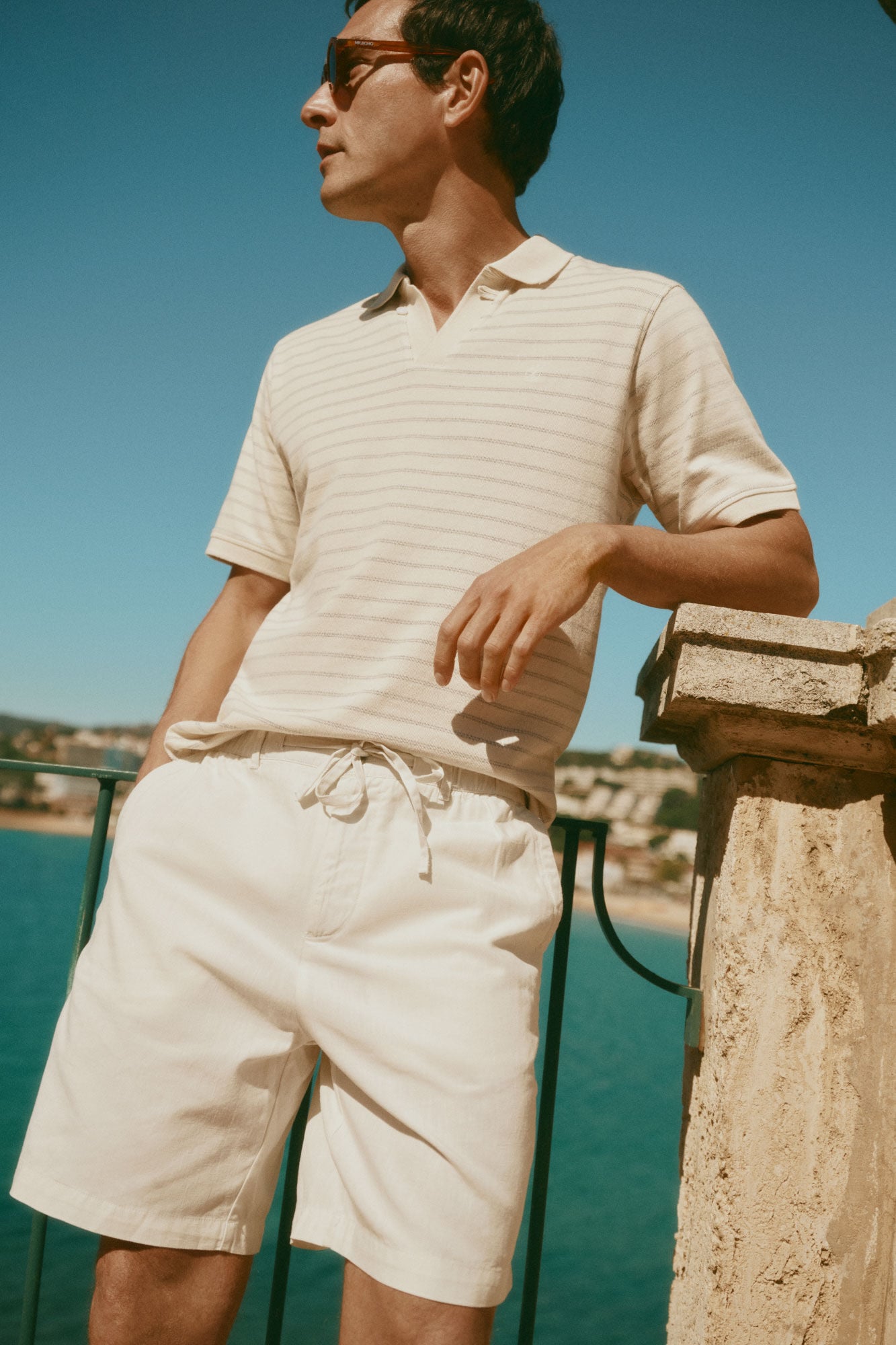 Cortefiel Striped structure polo shirt