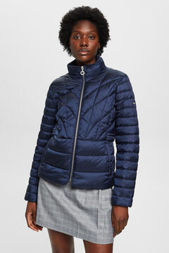 Cortefiel Ultralight cropped quilted jacket Navy