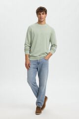 Selected Lightweight 100% organic cotton jumper Kaki