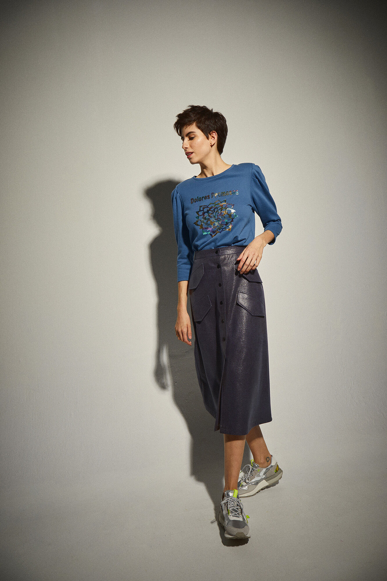 Dolores Promesas Sudadera Azul y Dorado Azul