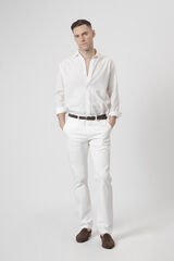 PuroEGO Cal&ccedil;as chino em algod&atilde;o slim fit Ecru