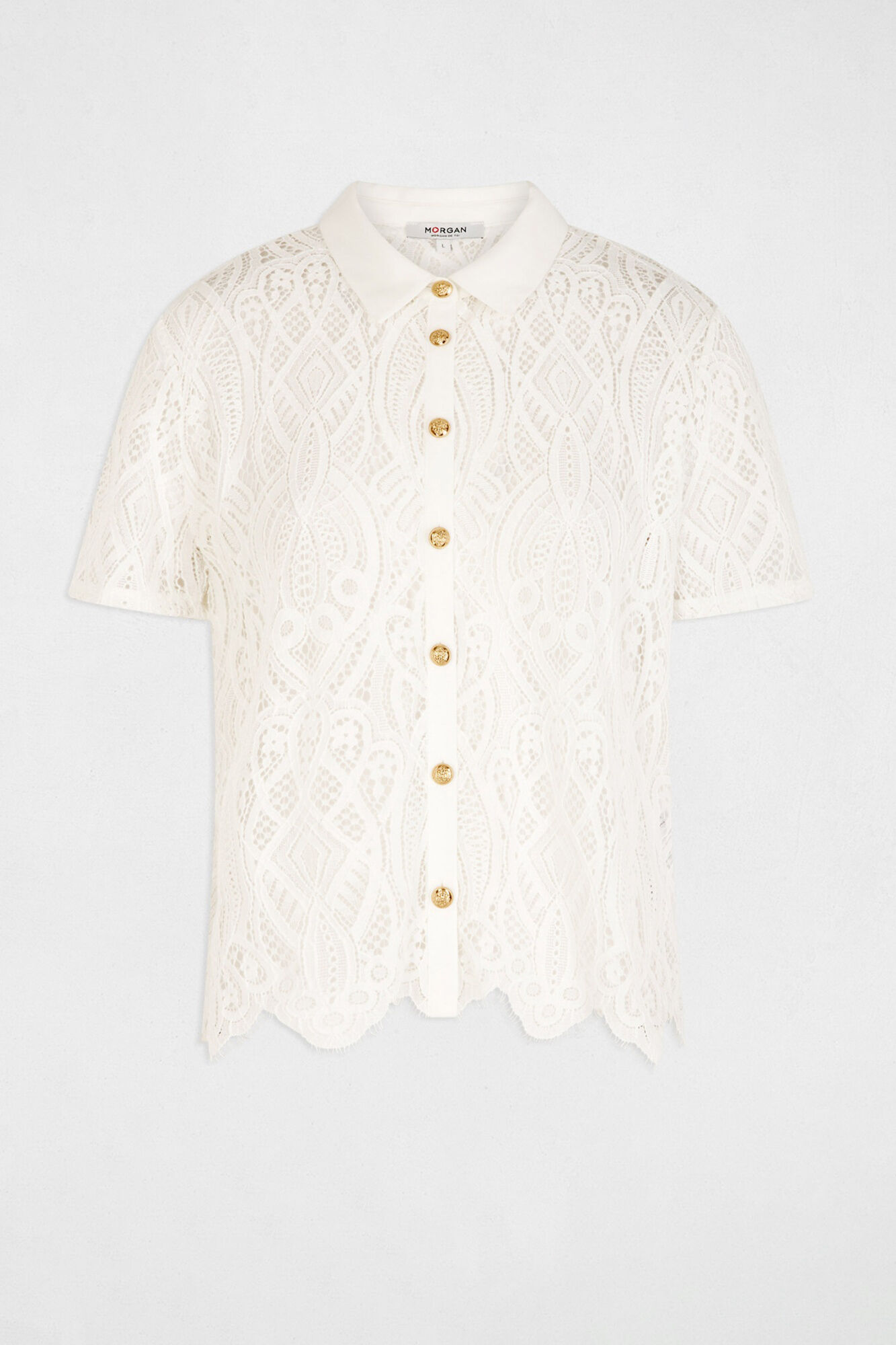 Morgan Camisa de renda Branco