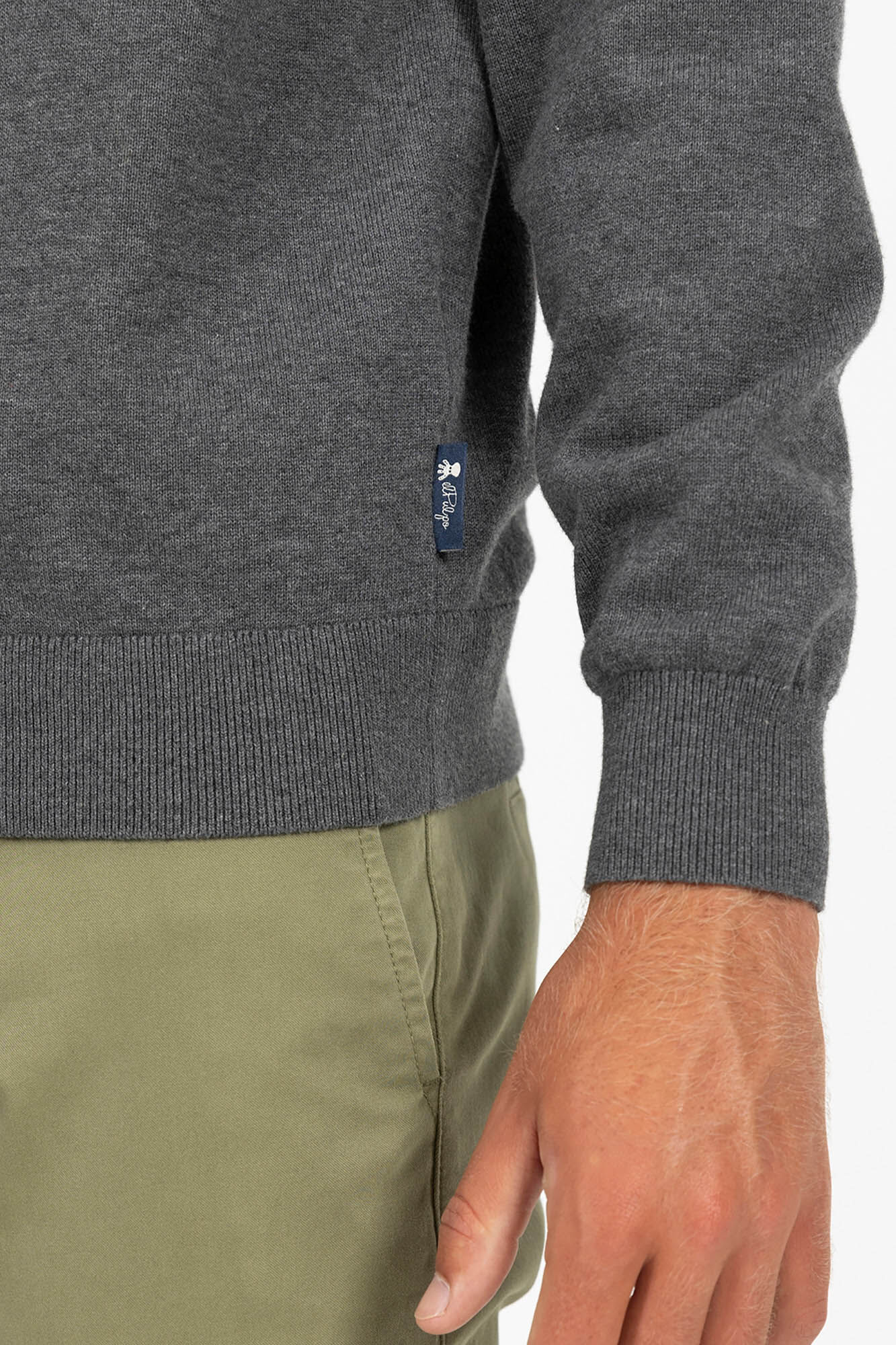 elPulpo C&aacute;rdigan basico logo bordado Gris