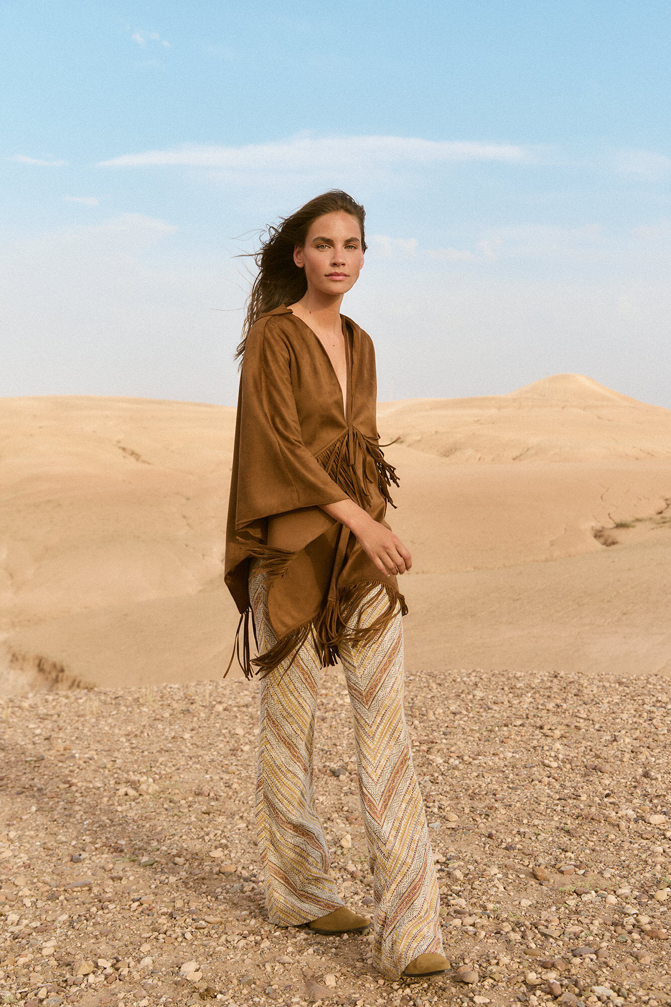 Slowlove Poncho capa efecto piel