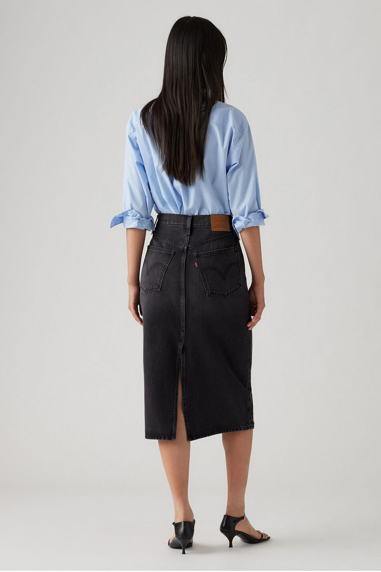 Levi's Saia jeans Levis&reg; HR com fenda nas costas  Preto