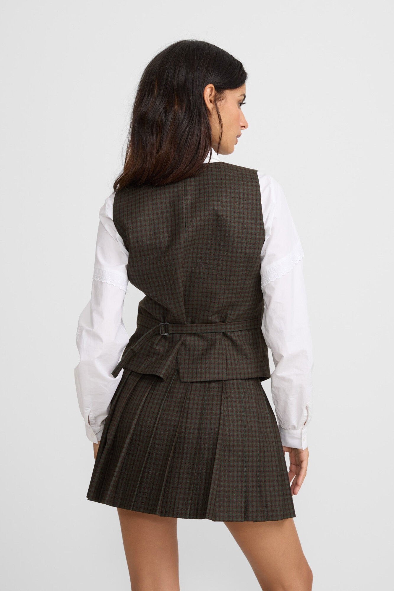 Silbon Colete xadrez colete Verde