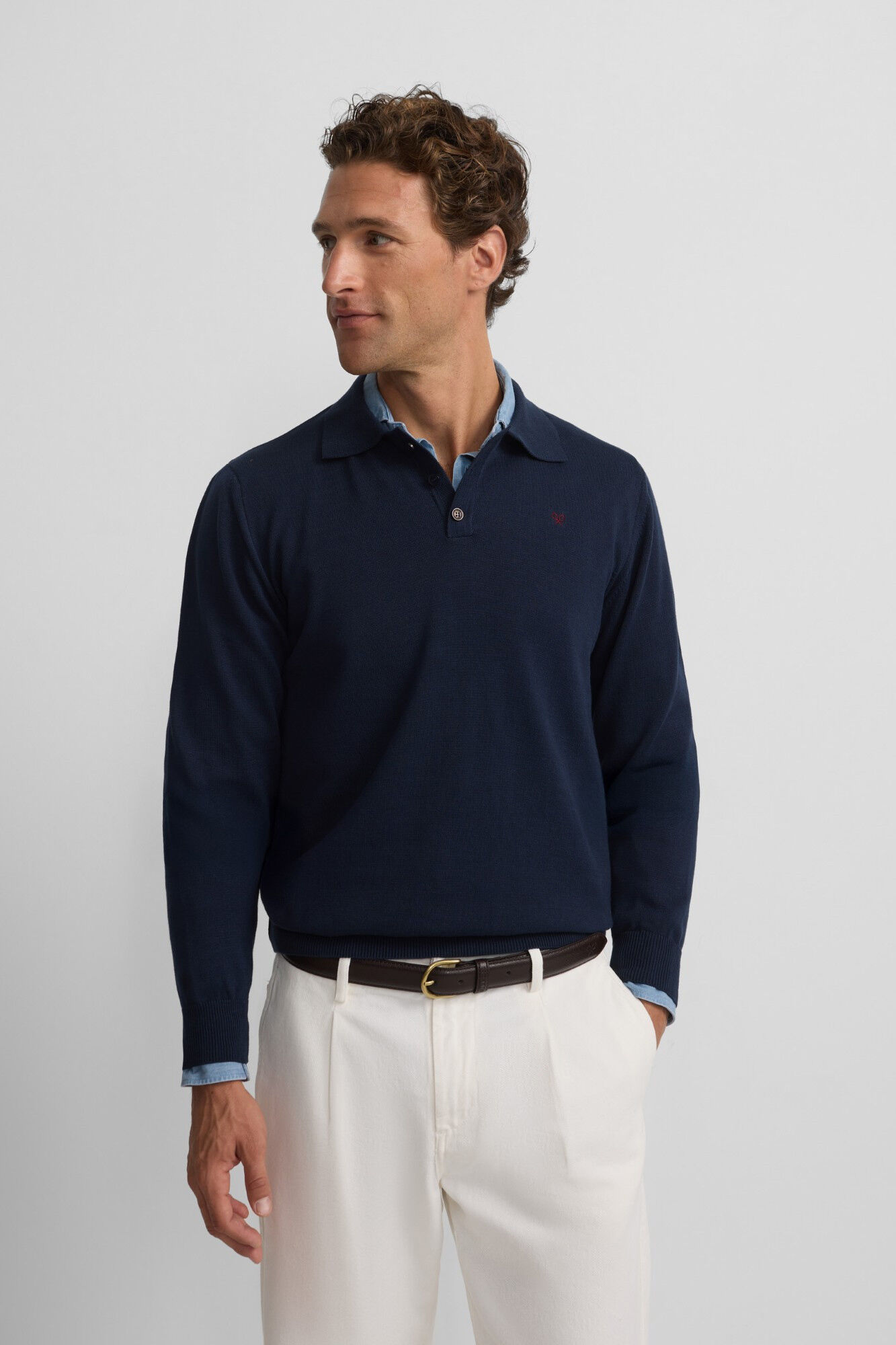 Silbon Jersey cuello polo Azul marino