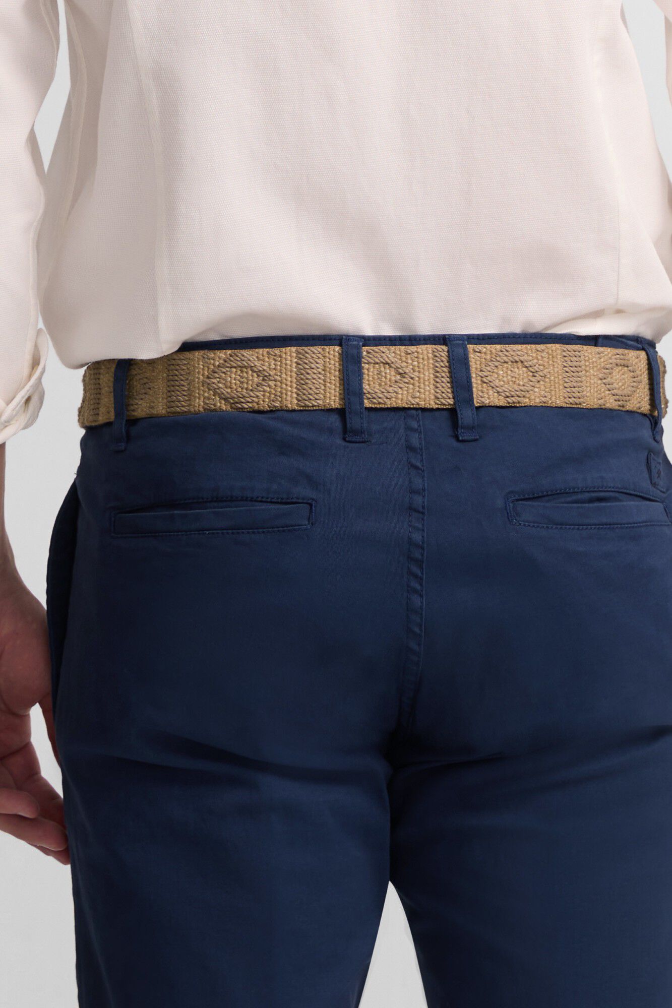 Silbon Cal&ccedil;a esporte cal&ccedil;as chino plissada Azul