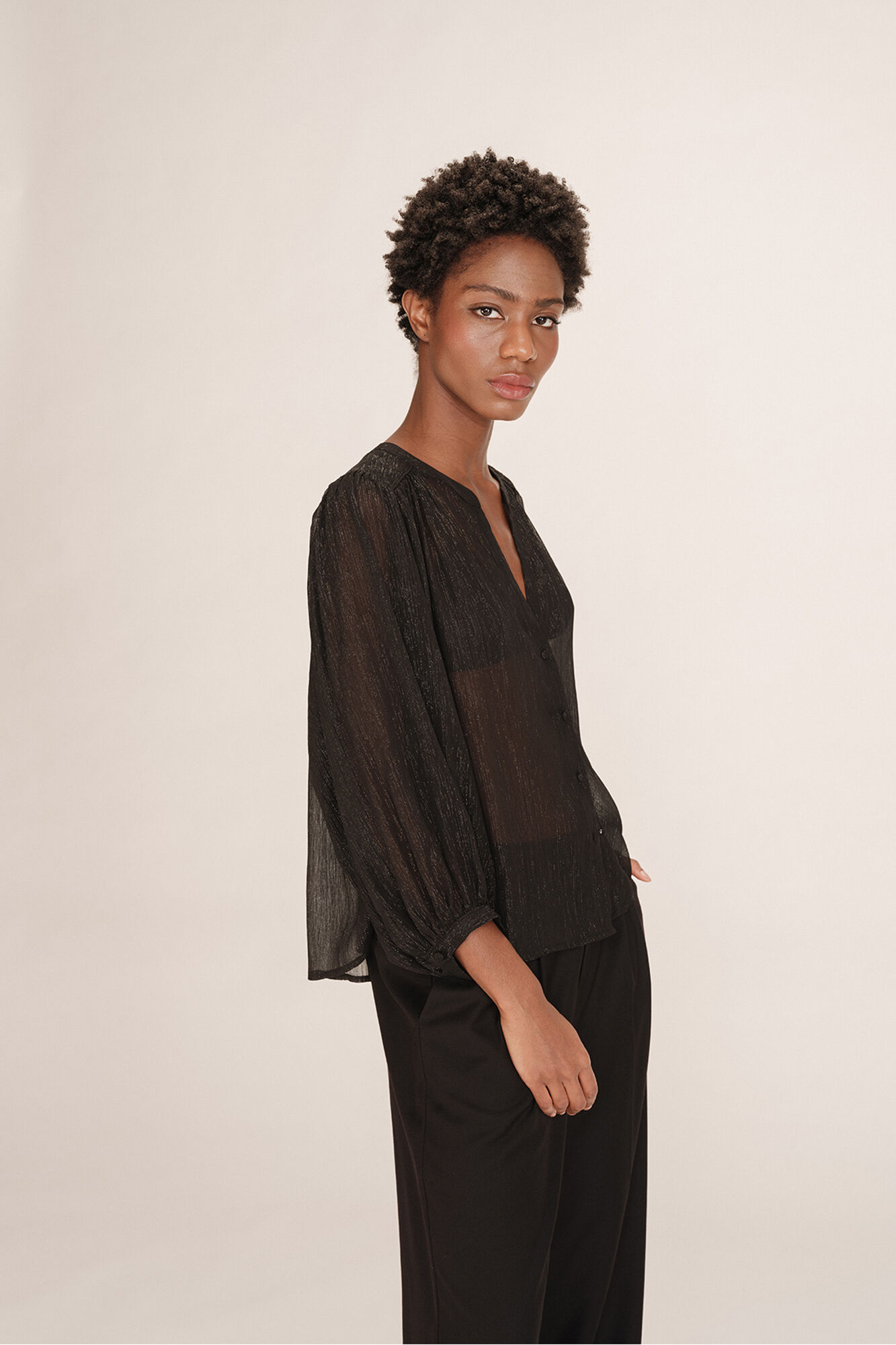 Grace & Mila blusa de lurex