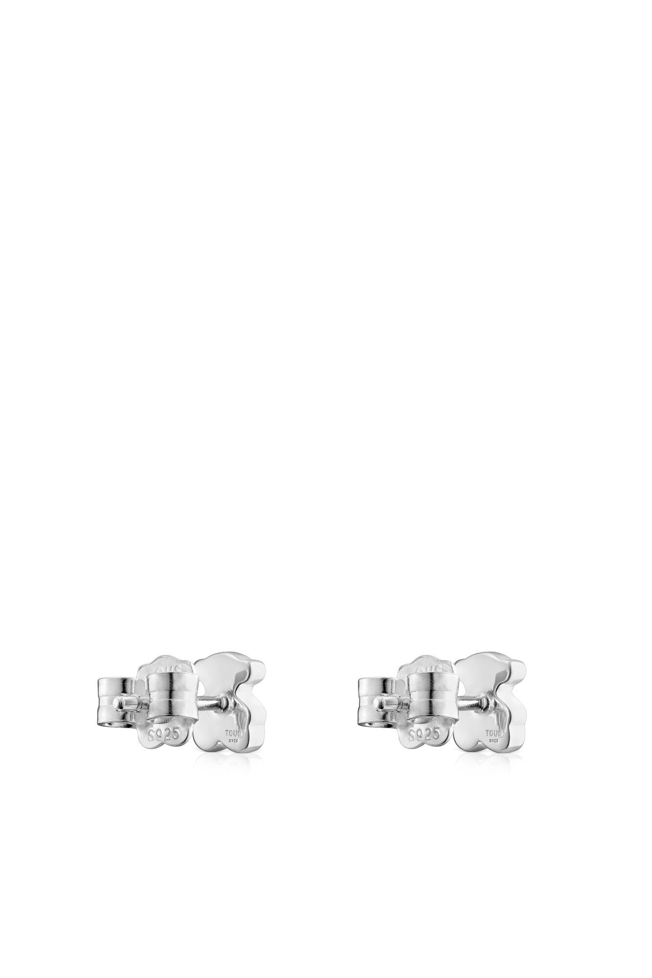 Tous Silver bear earrings 6 mm Grey