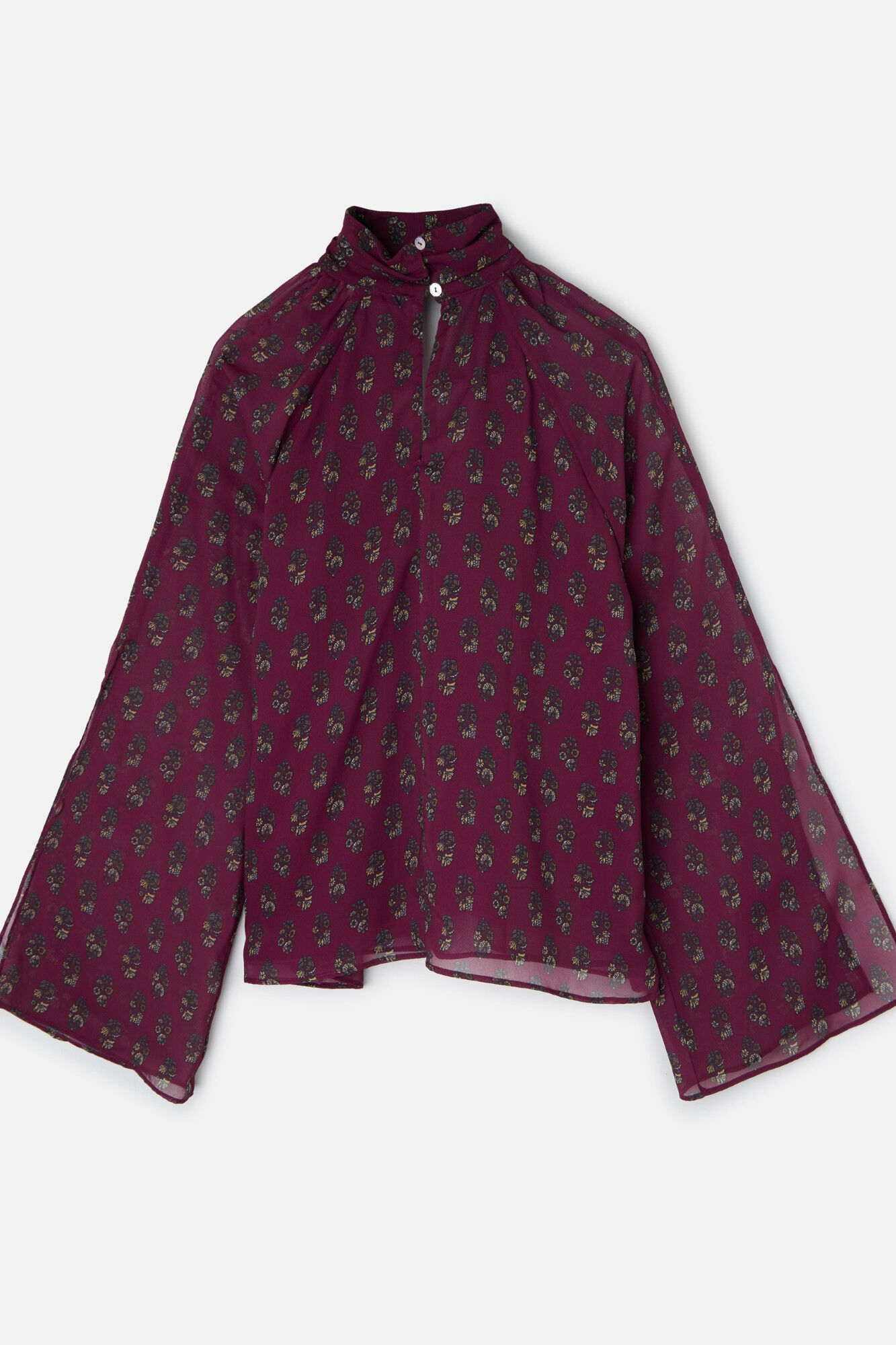 Silbon Blusa com motivos estampado no gola Granada