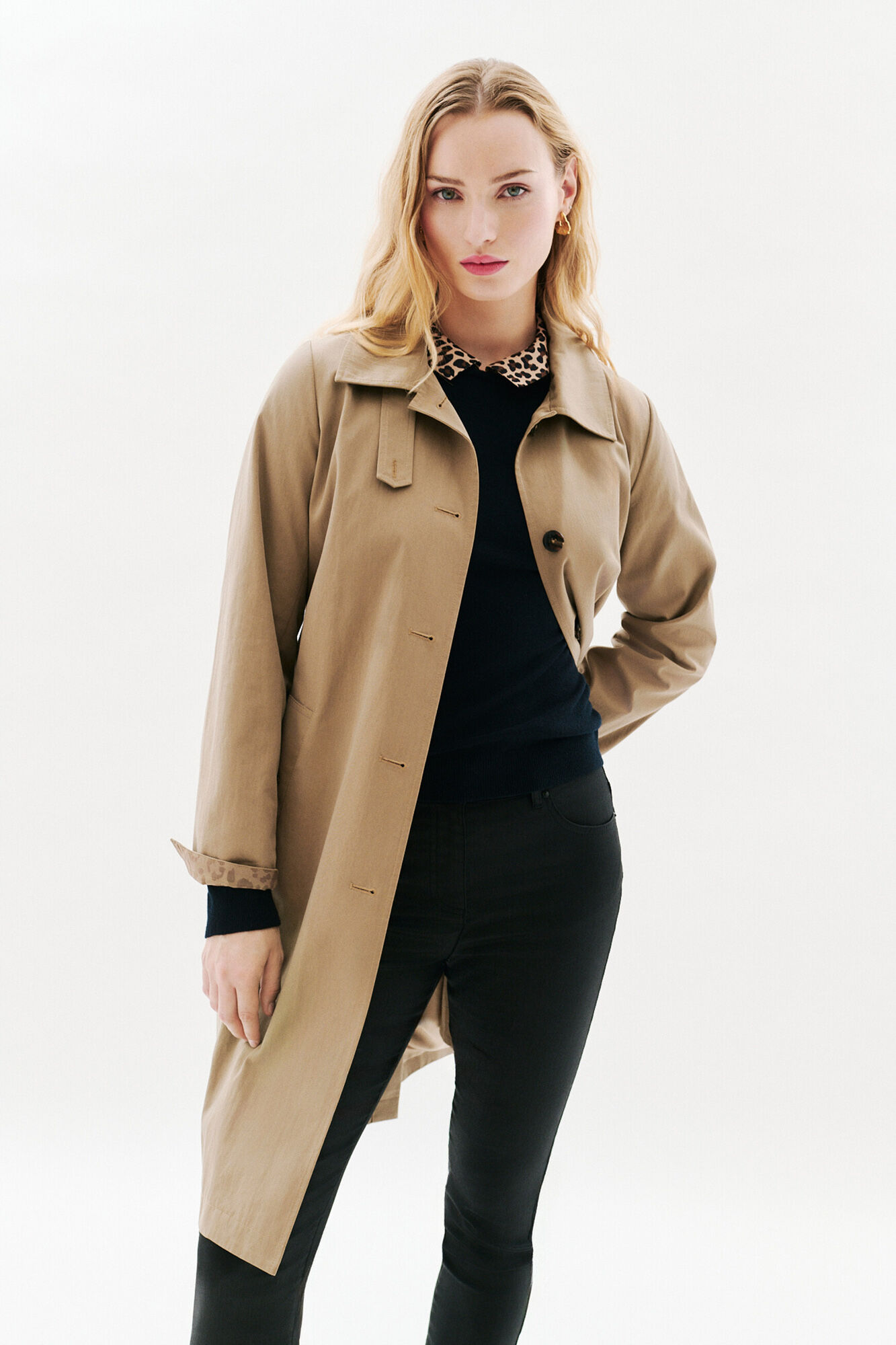 Caroll Gabardina abotoada Tostado