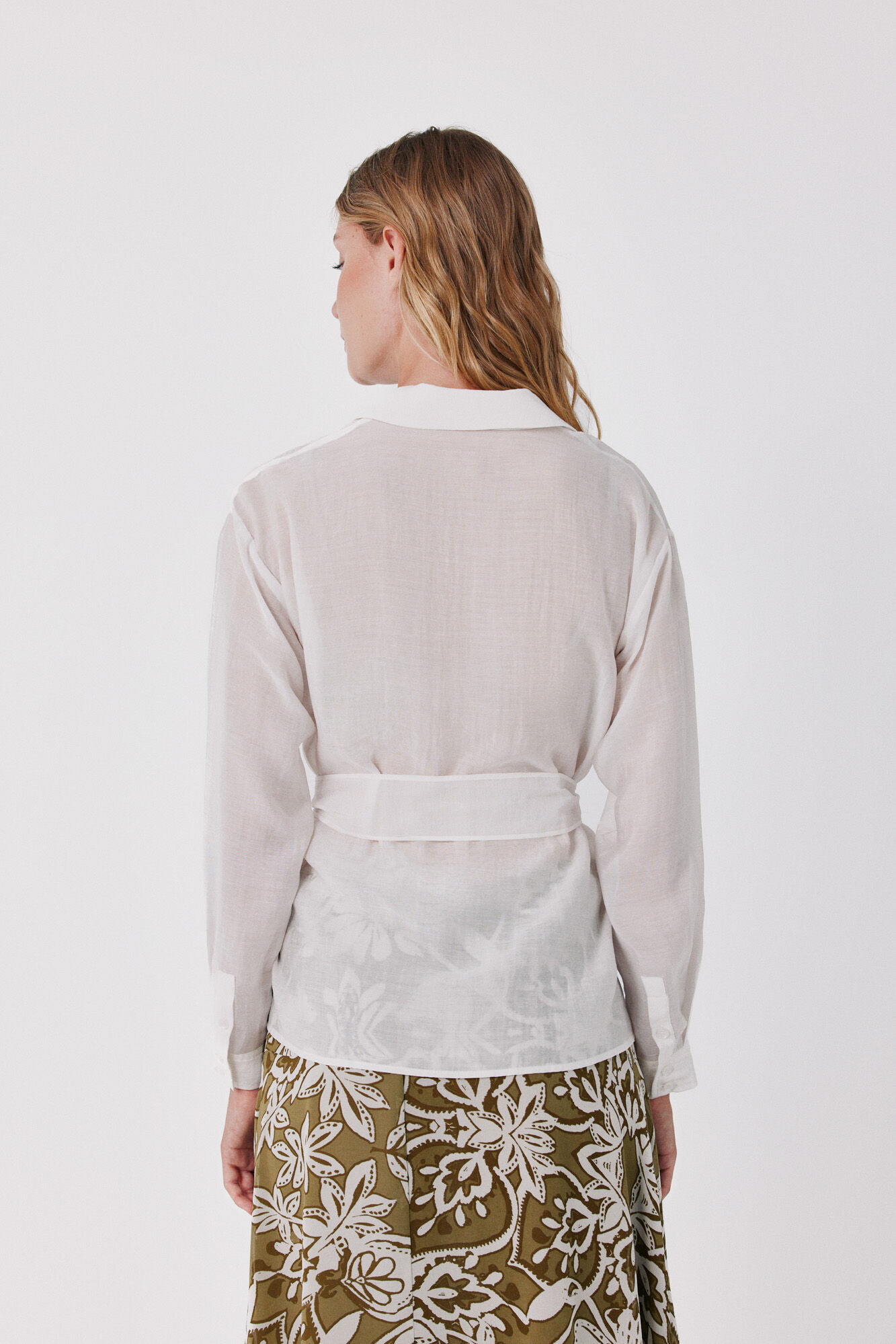 Cortefiel Blusa cruzada ligera Blanco