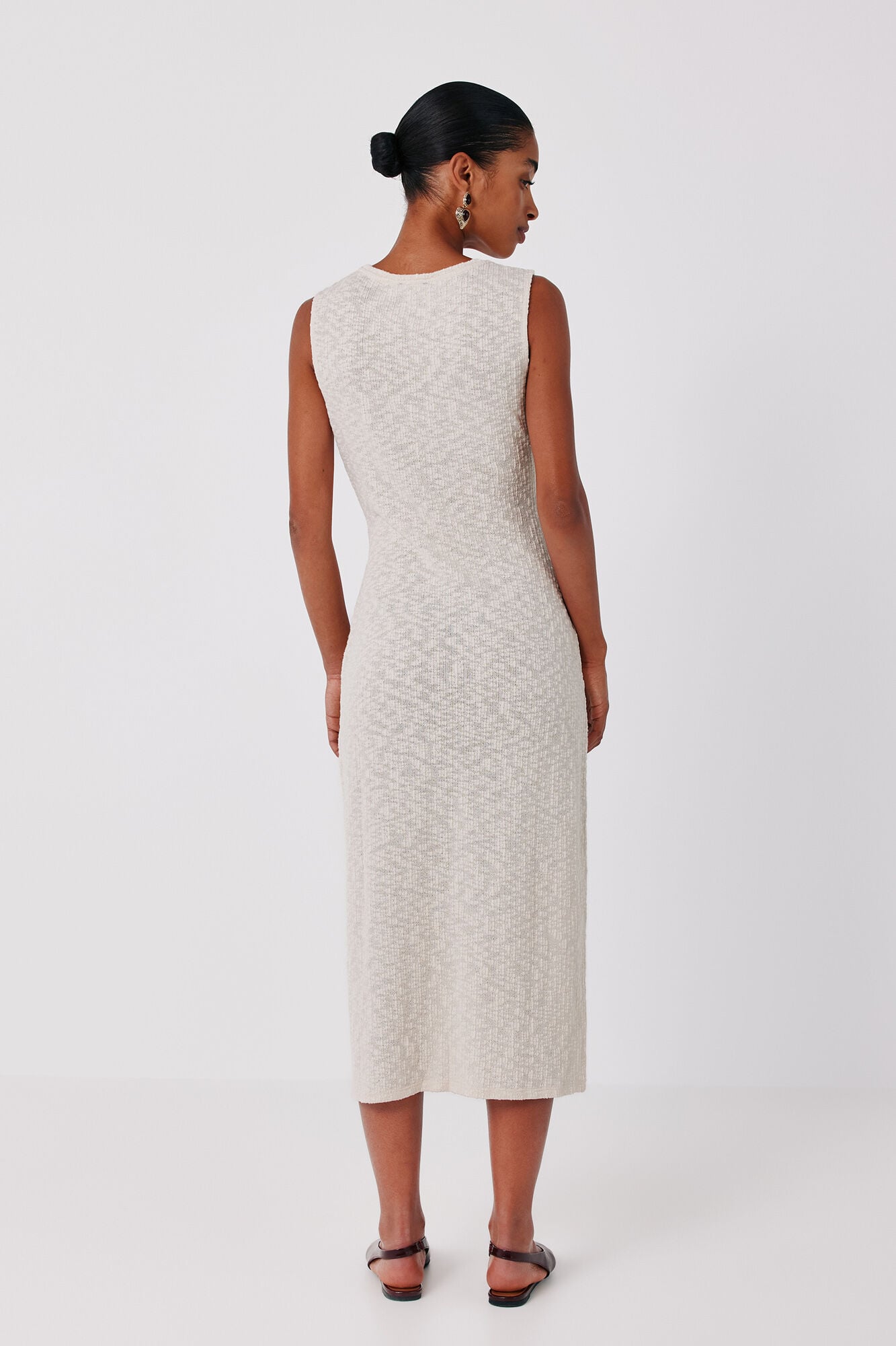 Cortefiel Rustic knot dress Ivory