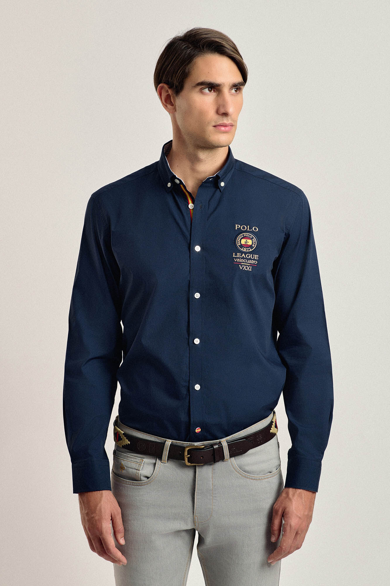 Valecuatro Camisa masculina azul marinho Valecuatro Espanha Azul