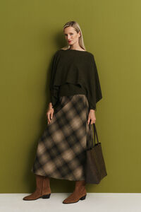 Cortefiel Checkered midi skirt