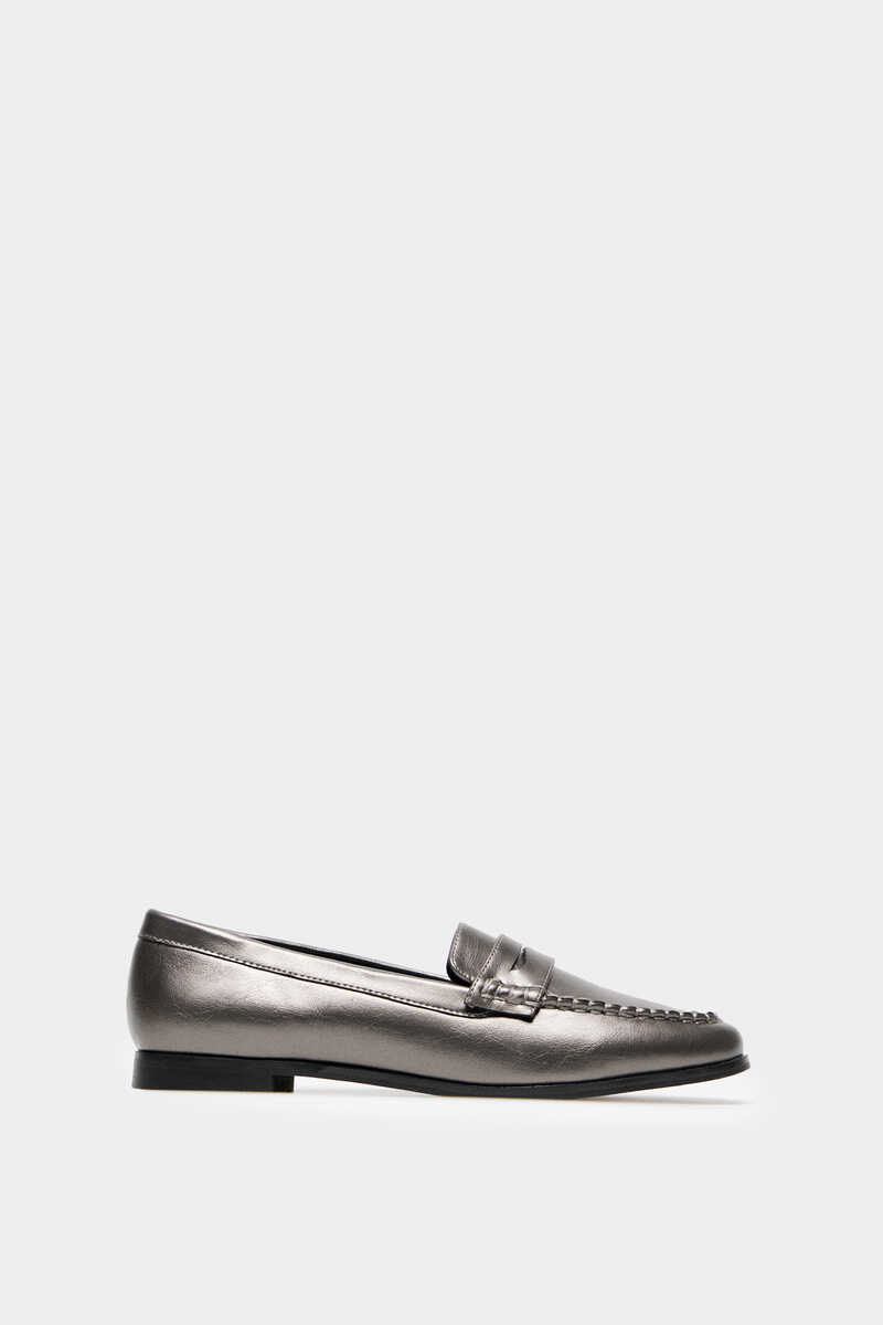 Cortefiel Silver loafers Grey