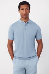 Cortefiel Basic short sleeve polo shirt Blue
