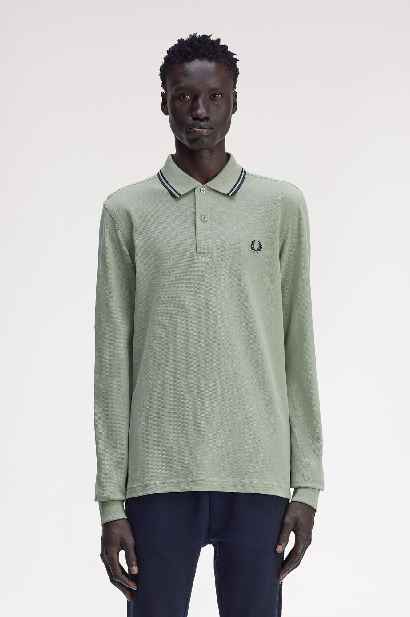 Fred Perry Polo piqu&eacute; de manga comprida masculina