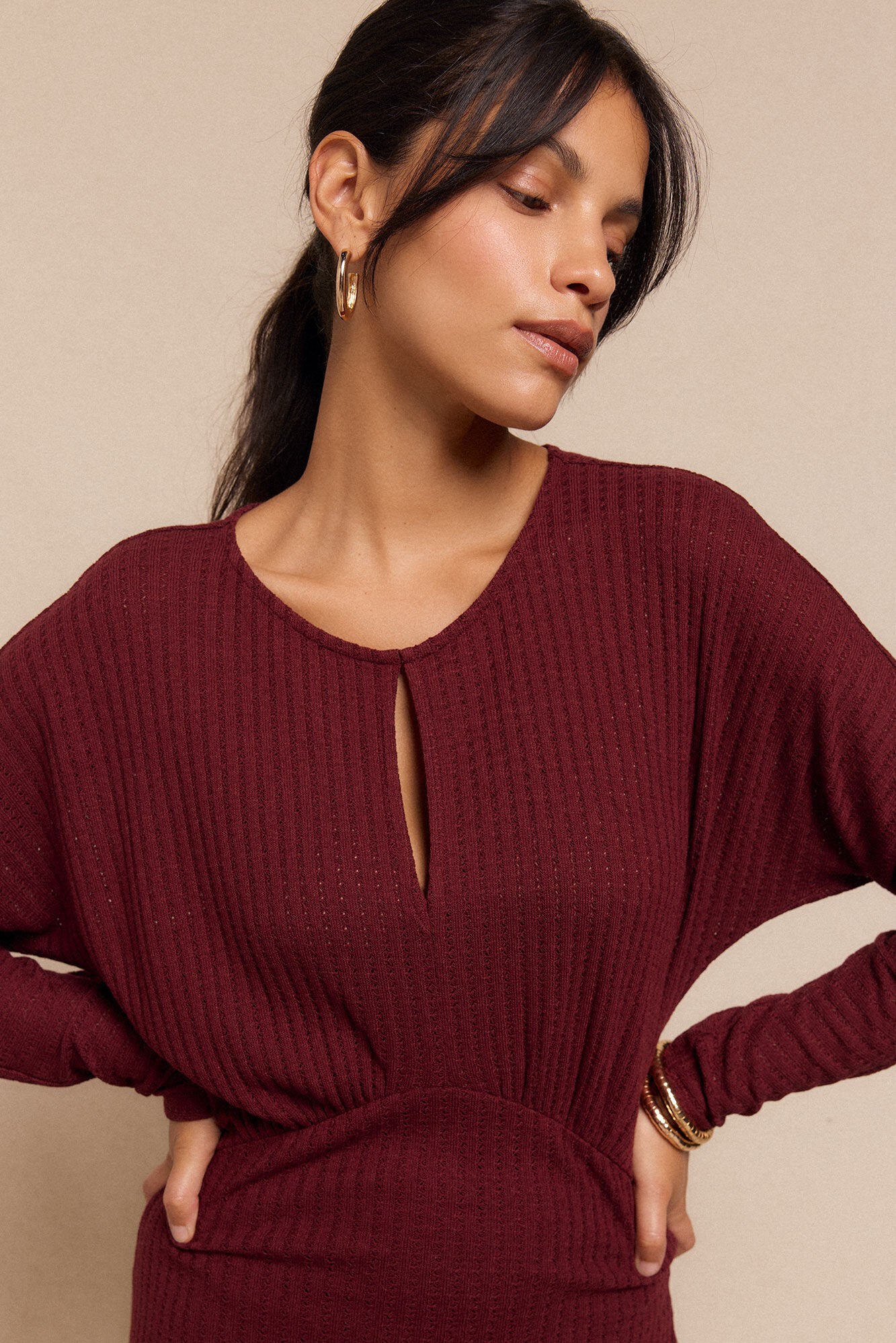 Slowlove Vestido estruturado com manga morcego Granada