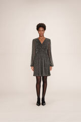 Grace & Mila Vestido curto de chiffon com lurex Cinzento