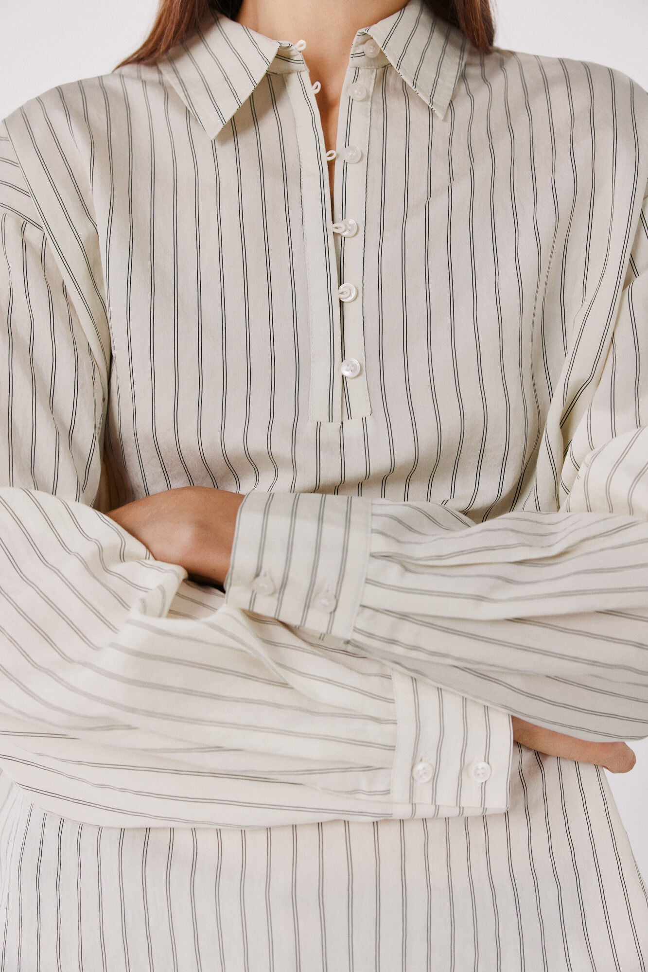 Cortefiel Camisa de riscas fluida Impress&atilde;o