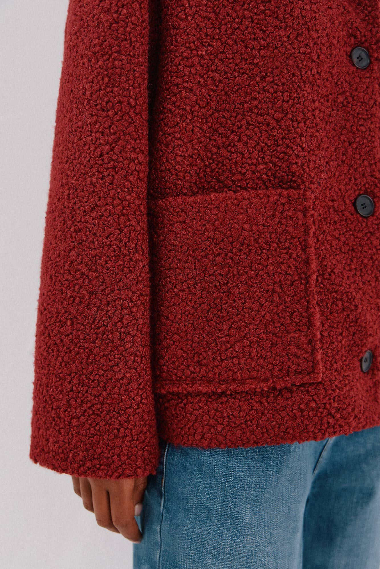 Cortefiel Short jacket made of soft fabric Maroon