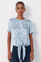 Cortefiel Top combinado em tecido estampado Azul