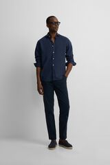 Silbon Camisa sport em linho Azul