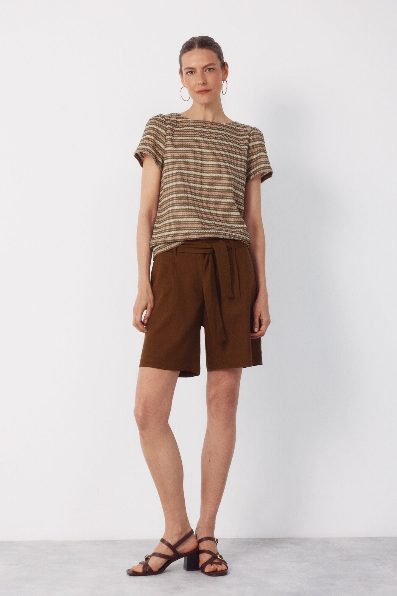 Cortefiel Striped structured top