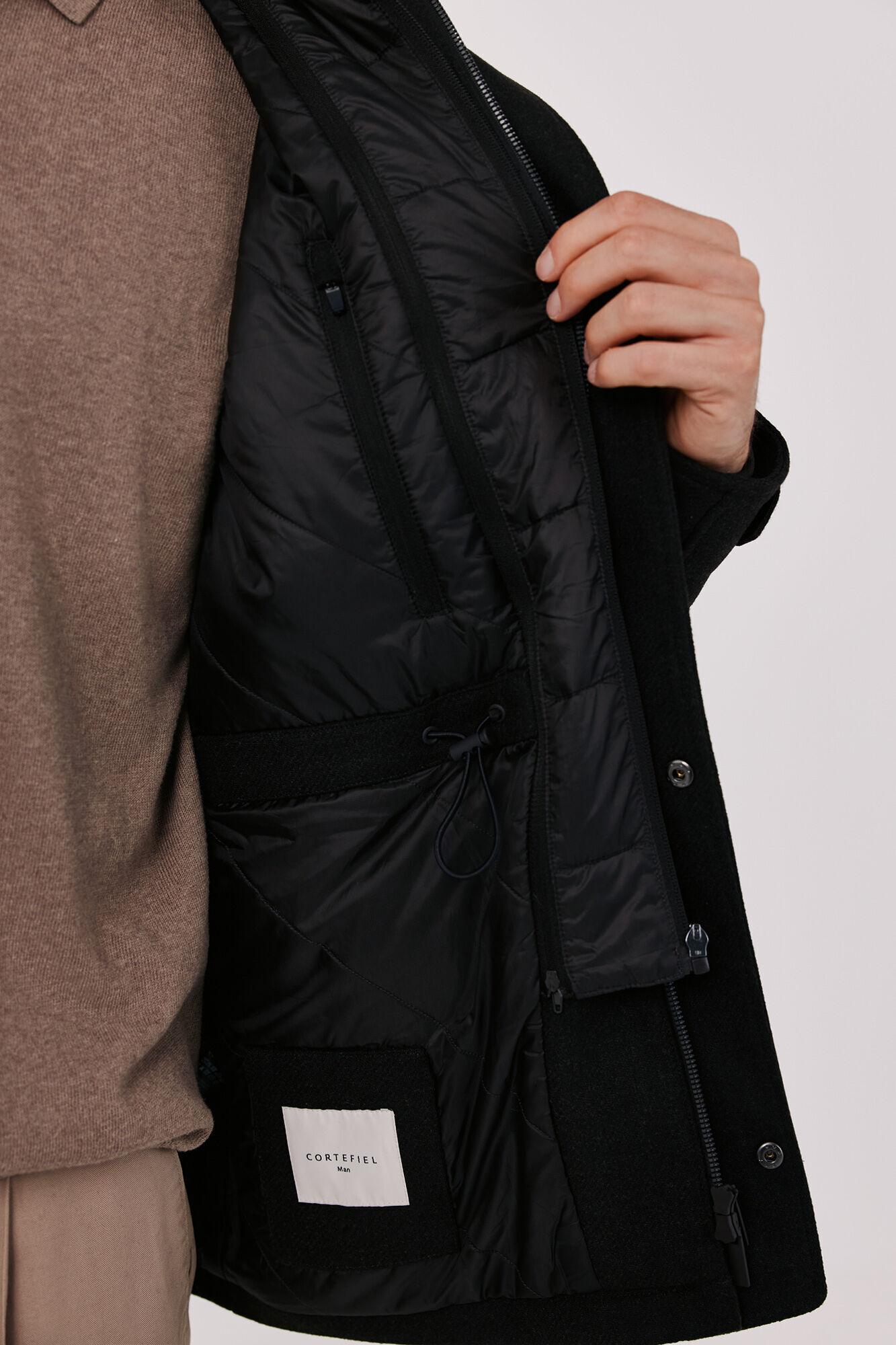 Cortefiel Jacket with lining Dark brown