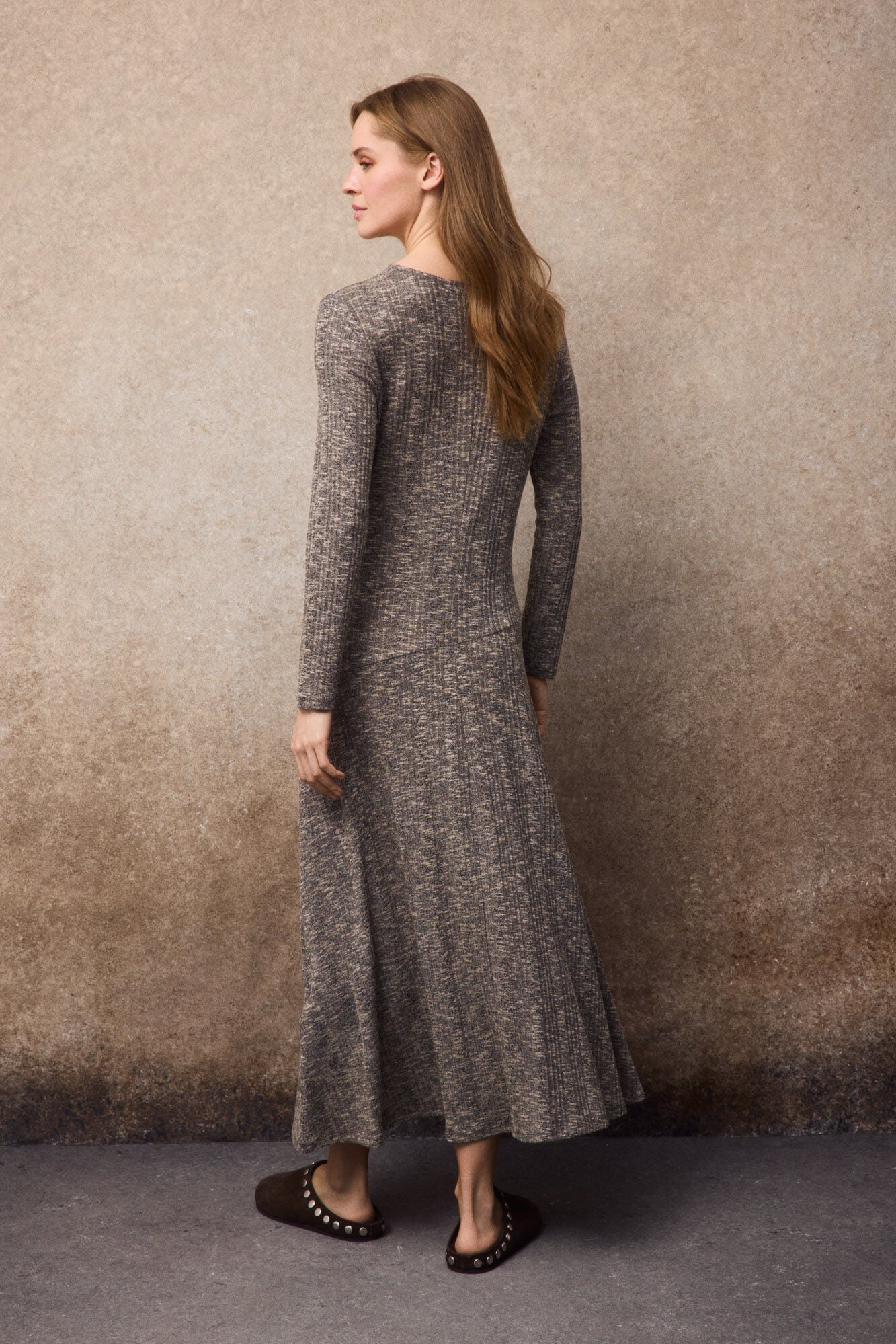 Slowlove Vestido largo melange Beige
