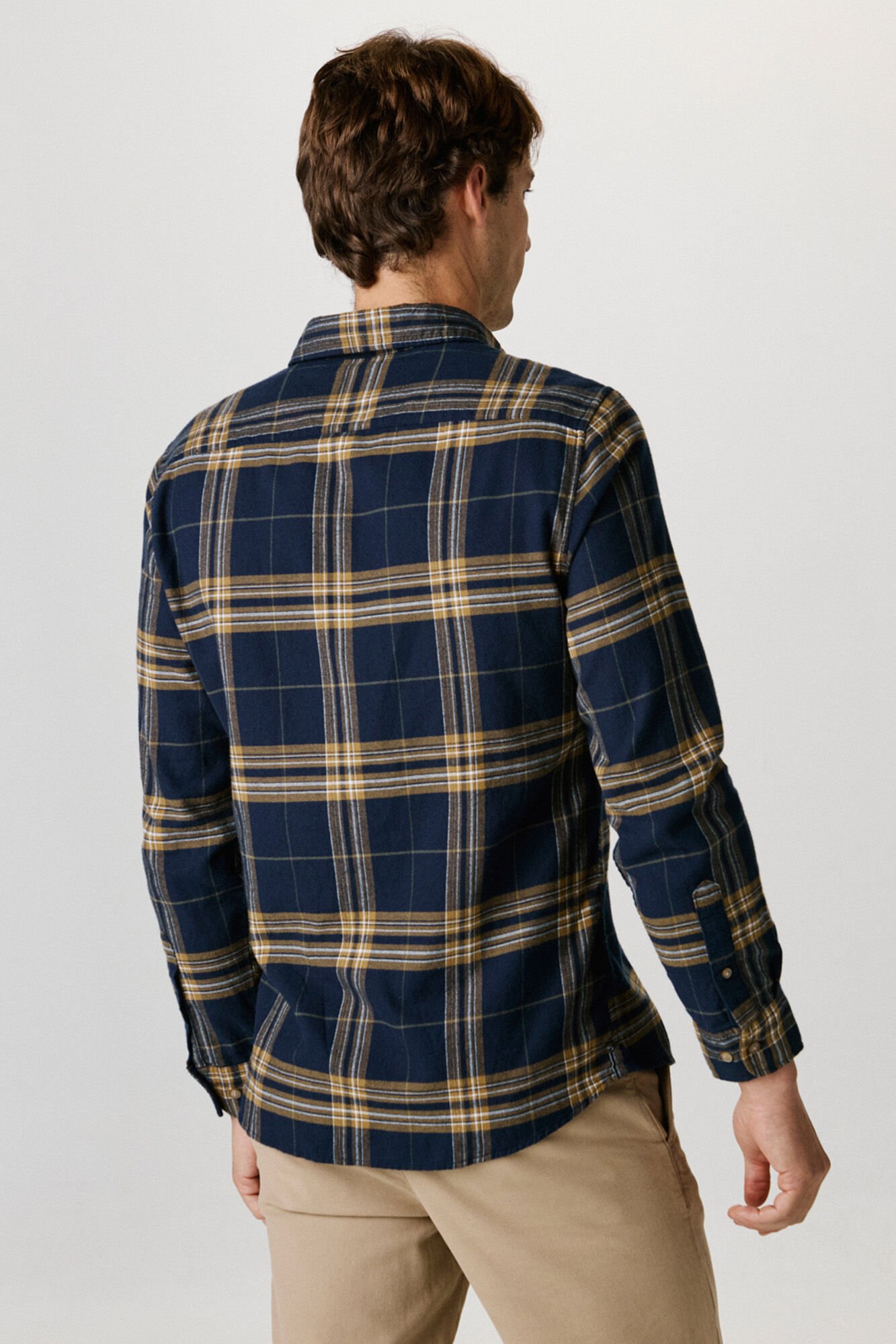 Selected Camisa de manga comprida com corte slim Azul