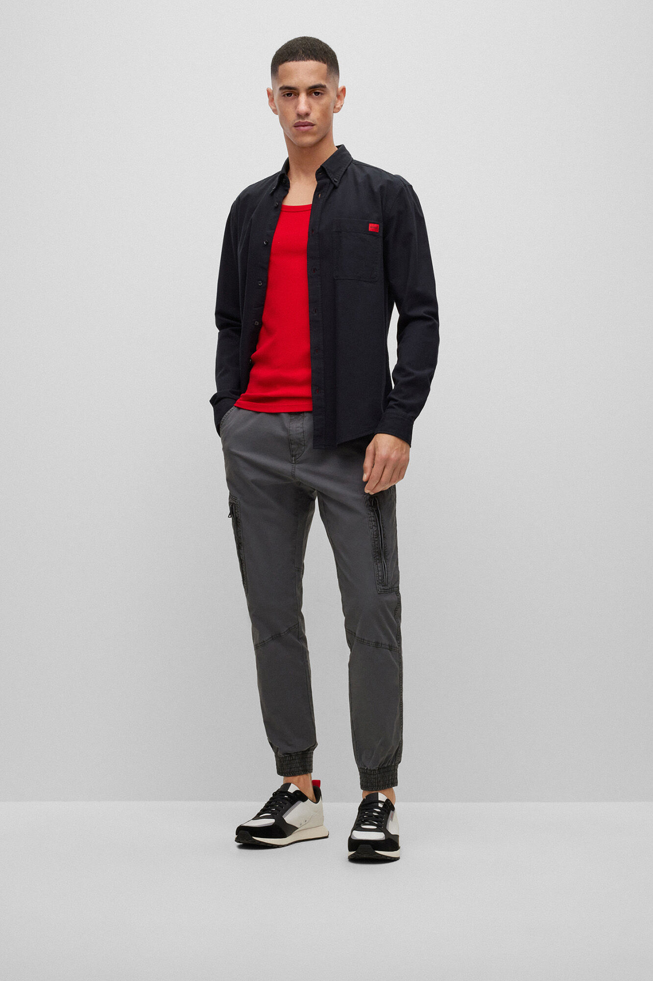 HUGO Camisa manga larga Negro