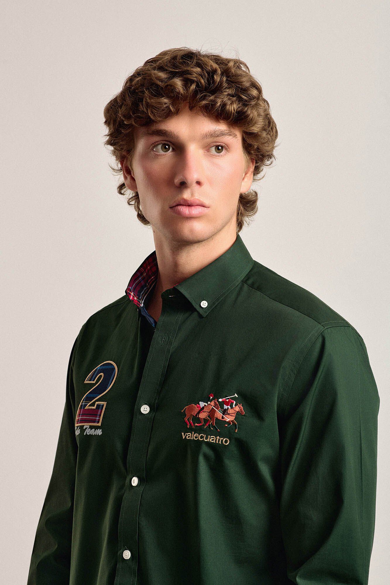Valecuatro Camisa masculina verde Valecuatro modelo cavalo Verde